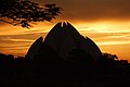 The Lotus Temple at sunset