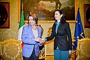 With Laura Boldrini, then President of the Chamber of Deputies of Italy (18 March 2013)