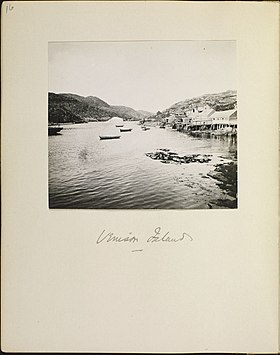 L'établissement de Venison Island, photographié par Edith Watson en août 1913.