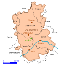 Carte en couleurs représentant un territoire antique sur une trame départementale moderne.