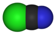 Spacefill model of cyanogen chloride