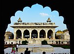 Multifoil arches in Agra Fort, India, commissioned in 1565. An example of Mughal architecture.