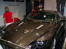 A black car in an exhibition.