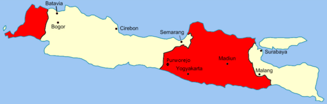 Les indépendantistes contrôlent l'extrémité nord-ouest de l'île et la partie centrale dont Purworejo.