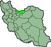 Map of Iran with माज़ंदरान highlighted.