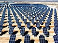 A large photovoltaic array comprising 70,000 panels in Nellis Air Force Base, Nevada