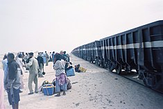 Egy tehervonat Nouadhibou állomásánál