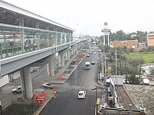 A picture of Line 12 along Avenida Tláhuac.