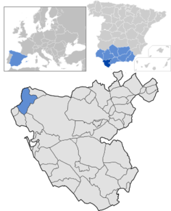 Location of Sanlúcar de Barrameda