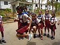 Cuban schoolchildren wearing blue scarves, 2006