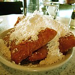 Beignets with powdered sugar