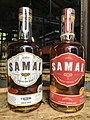 Kampot Pepper Rum spiced with red Kampot pepper (right) produced by Samai Distillery.