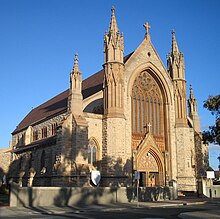 This is a photograph of St Patrick's Basilica in Fremantle, where the university was inaugurated.