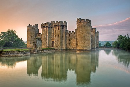 Bodiam Castle (England) was built around 1385.