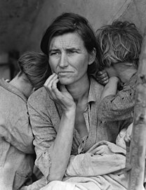 Dorothea Lange, Siirtolaisäiti, 1928.