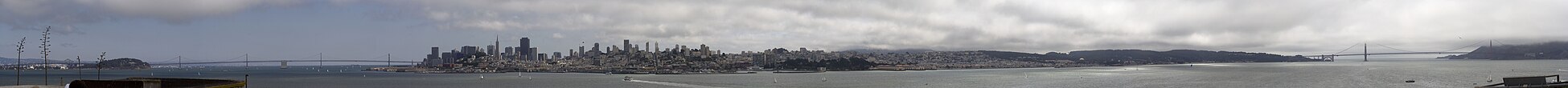 San Francisco seen from Alcatraz (Bay Bridge to Golden Gate Bridge)