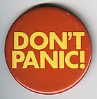 Badge from a The Hitchhiker's Guide to the Galaxy video game