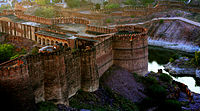 : Mehrangarh Fort, located in Jodhpur, Rajasthan is one of the largest forts in India. Author: Monica Goel[1]