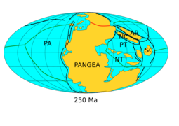 The supercontinent of Pangaea