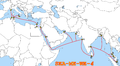 The route of the 'SEA-ME-WE 4 ' Submarine Telecoms Cable