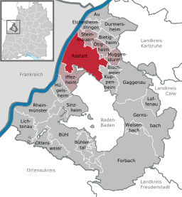 Läget för Rastatt i Landkreis Rastatt