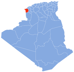 Map of Algeria highlighting Tlemcen