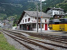 L'ancienne gare du Châble en 2007 avec son bâtiment voyageurs.