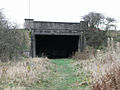 A partially filled in bridge near Barleith railway station in 2007