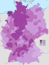 Protestantes de la EKD según el censo de 2011.