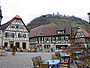 Heppenheim Marktplatz und Starkenburg im Hintergrund