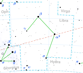 Gliese 581 is located in the constellation Libra