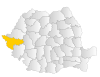 Map of Romania highlighting Timiș County