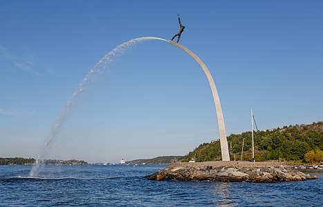 Sculpture "Gud Fader på Himmelsbågen (God our Father on the Rainbow) at Nacka Strand, Sweden