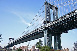 El pont de Manhattan (1909), que connecta Manhattan i Brooklyn a la ciutat de Nova York, es considera el precursor dels moderns ponts penjants; el seu disseny va servir com a model per a molts dels ponts penjants de llarg abast a tot el món.