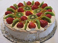 Torta Pavlova con frutta