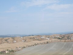 Le désert d'Accona en Toscane.