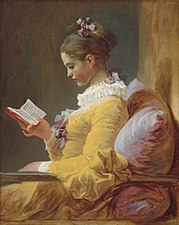 Una jove lectora, o La lectora. Jean-Honoré Fragonard, c. 1776, 32" x 25 1/2" National Gallery of Art, Washington, D.C.