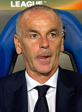 Stefano Pioli als trainer van Lazio Roma in 2015