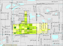 U.S. Census Bureau map showing city limits prior to the 2010 annexation