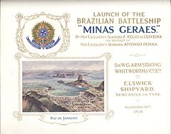 Convite para o lançamento de Minas Geraes em 10 de setembro de 1908