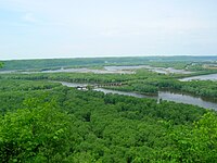 Delta at the Mississippi River, seen from Wyalusing State Park