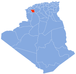 Map of Algeria highlighting Saïda