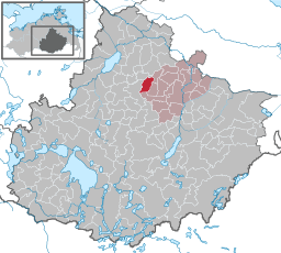 Läget för kommunen Kriesow i Landkreis Mecklenburgische Seenplatte