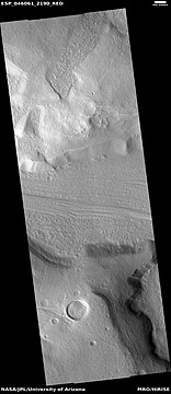 Lineated valley fill, as seen by HiRISE under HiWish program