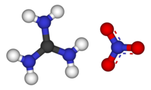 Ball-and-stick models of the constituent ions