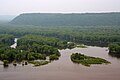 Image 15The Driftless Area of southwestern Wisconsin is characterized by bluffs carved in sedimentary rock by water from melting Ice age glaciers. Pictured is the confluence of the Mississippi and Wisconsin rivers. (from Geography of Wisconsin)