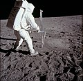 Image 54Buzz Aldrin taking a core sample of the Moon during the Apollo 11 mission (from Space exploration)