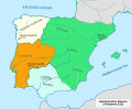 Le province spagnole (in verde la Tarraconensis) all'epoca dell'imperatore Caracalla nel 212.