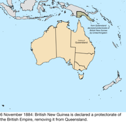 Map of British claims to Australia; for details, refer to adjacent text