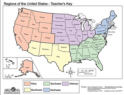 Ameriketako Estatu Batuetako mapa